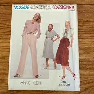 VTG Vogue American Designer Anne Klein UNCUT Pattern